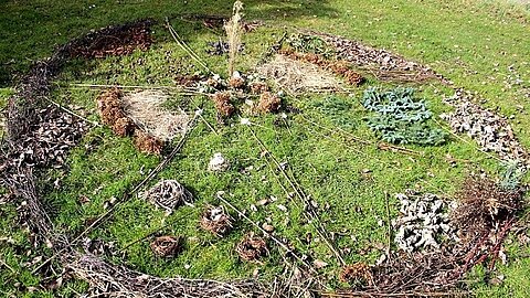 Natur- und Gartentherapie-Projekt Mandala aus Naturmaterialien im Sigma-Zentrum Bad Säckingen, Privatklinik für Psychiatrie, Psychotherapie und Psychosomatische Medizin im Schwarzwald